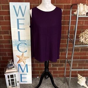 Chico’s Zenergy Waffle Knit Deep Purple Relaxed Tank Top